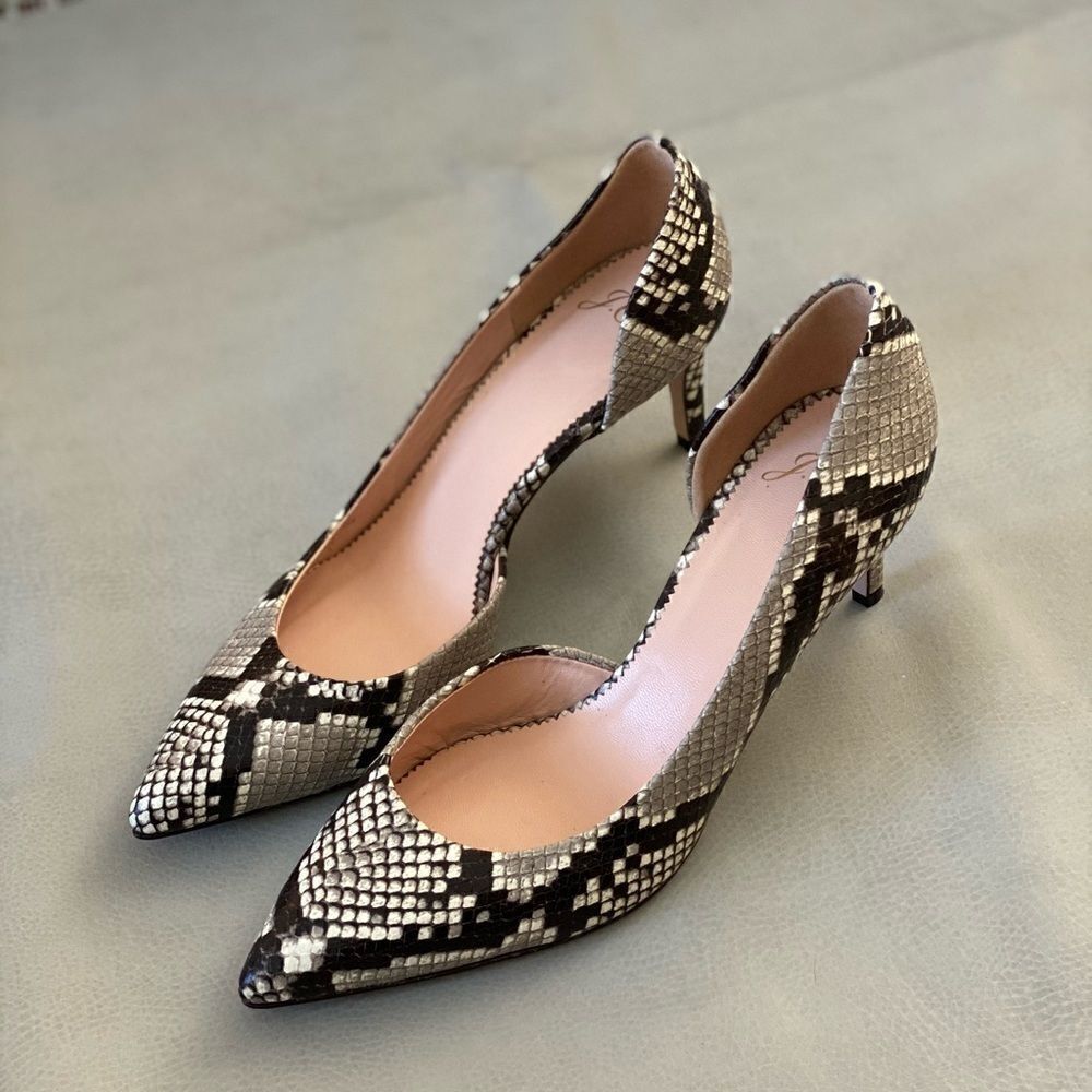 J Crew Lucie Pumps Snakeskin Embossed Leather* - Picture 4 of 5